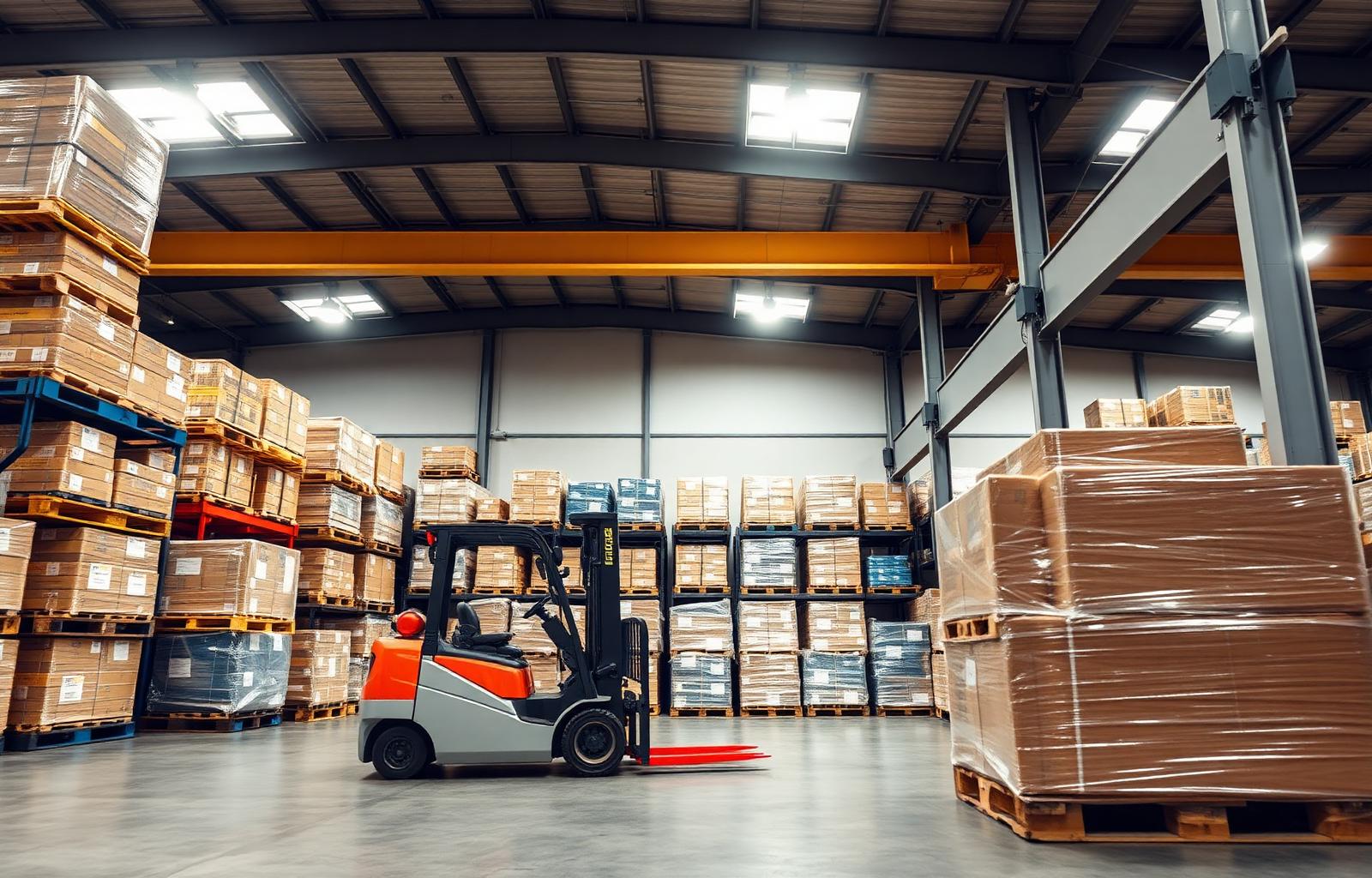 Commercial cargo staged for delivery pickup